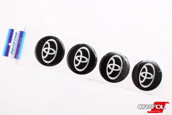 Наклейка на колпак 55ммм силікон Toyota чорна Автограф (4 шт.) Вінниця