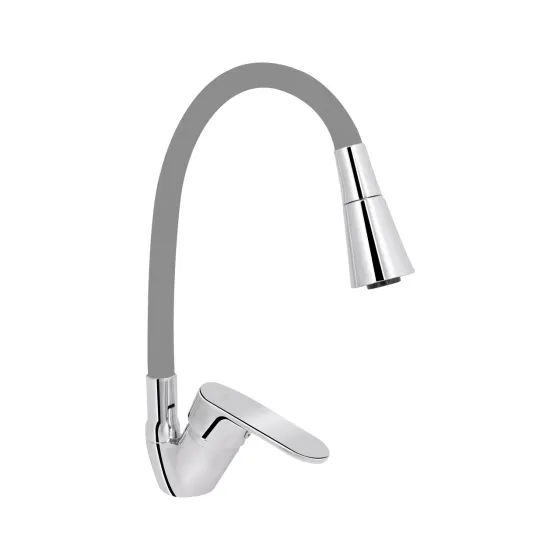 Змішувач для кухні Lidz Tani 008F3 з гнучким виливом (k40) LDTAN008F3GCR39507 Chrome/Grey Київ