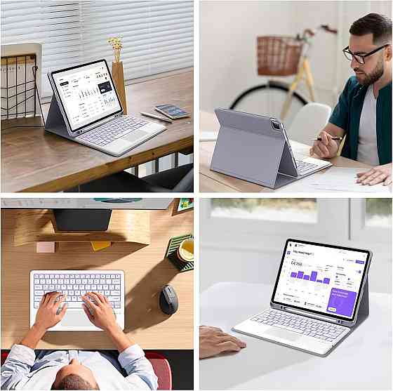 Чехол-книжка с клавиатурой для iPad Air 11-inch(M2) 2024/ iPad Air 5 2022/Air 4 2020 10.9/iPad 4-го покол. 10.9 / iPad Pro 11 2018 Днепр