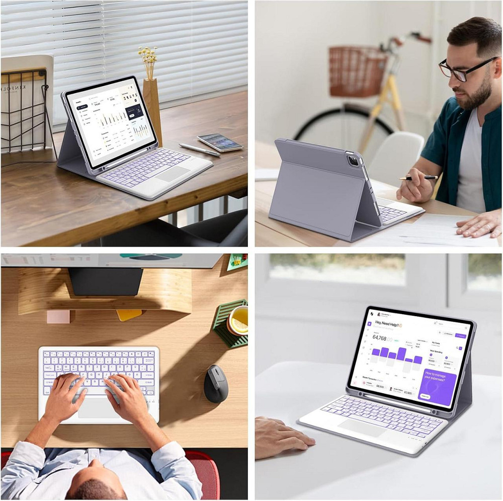 Чехол-книжка с клавиатурой для iPad Air 11-inch (M2/М3) iPad Air 5 2022/Air 4 2020 10.9/iPad 4-го покол. 10.9 / iPad Pro 11 2018 Днепр - изображение 4