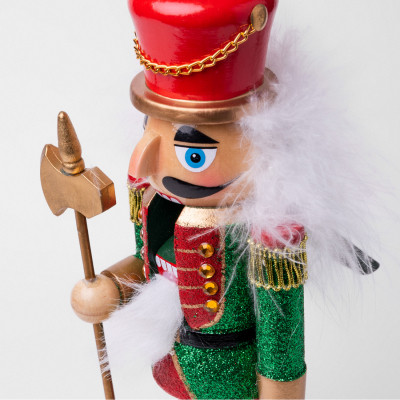 Новорічна фігурка Novogod`ko Лускунчик 30 см Дерево Червоно-зелений (974679) Вінниця - фото 2