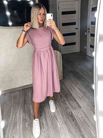 Жіноче плаття міді з короткими рукавами "Валенсія" оптом та по дропшипінгу | Норма Фрезовий, 42 Київ