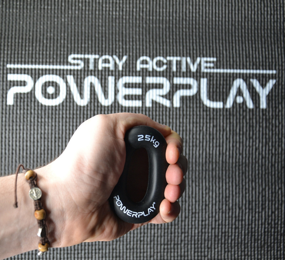 Еспандер кистьовий силіконовий PowerPlay PP-4324 Hand Grip Ring Hard 25 кг. Чорний Луцк - изображение 7