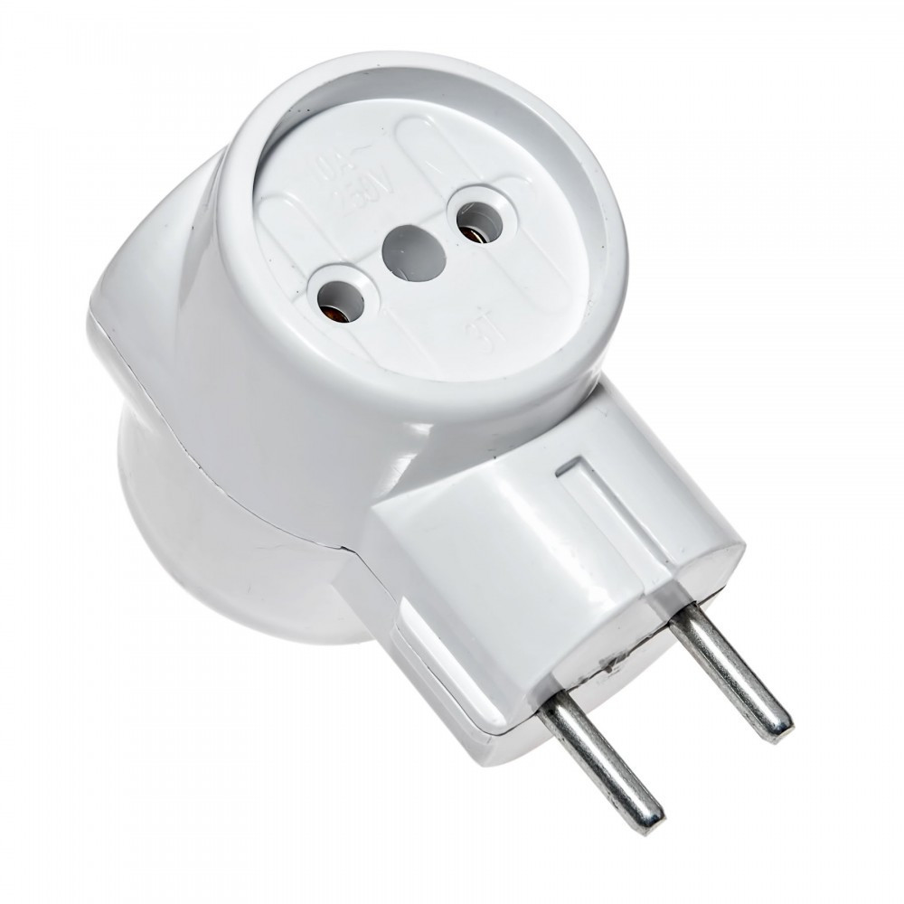 Тройник электрический Токер ЕМР, 6А Белый Днепр - изображение 1