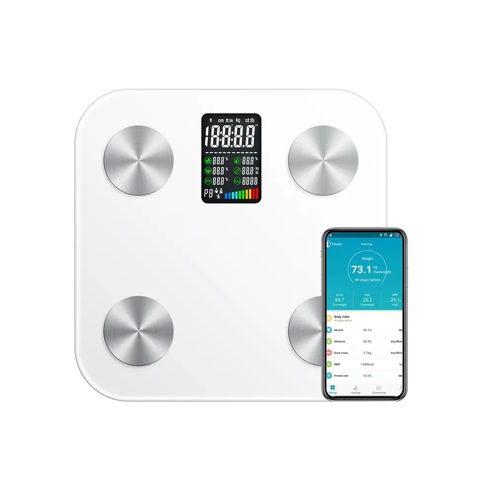 Весы напольные с 7-дюймовый LED-дисплеем, смарт-весы стеклянные ADL-30S Каменец-Подольский - изображение 2