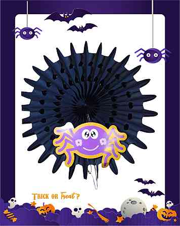 Підвіска декоративна Павук у павутинні для Хелловіна 50 діаметр різнокольоровий Київ