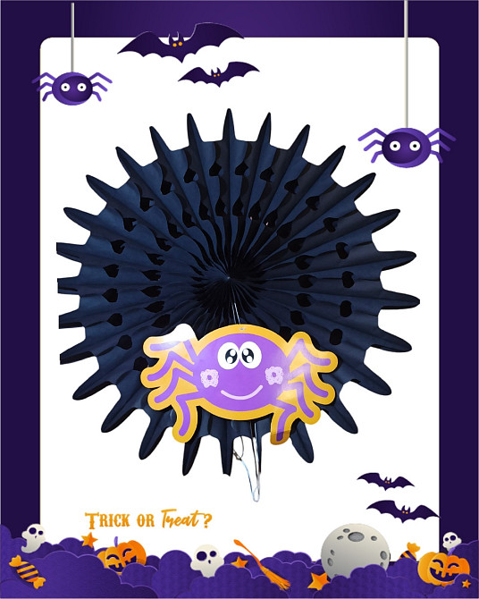 Підвіска декоративна Павук у павутинні для Хелловіна 50 діаметр різнокольоровий Київ - фото 1