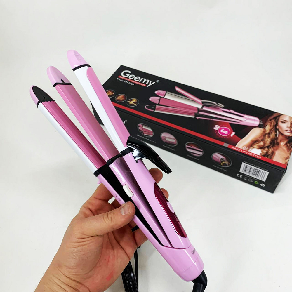 Праска для догляду за волоссям GEMEI GM-2966 3 в 1, Праска для волосся вузька Випрямляч щипці KA-48 Львів - фото 2