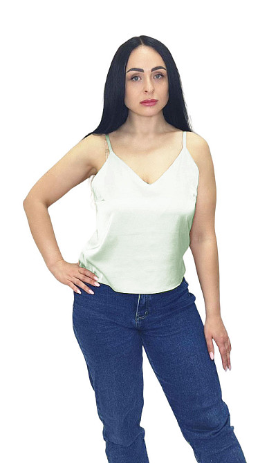 Базова майка жіноча атласна Молочний 3XL Харків - фото 1