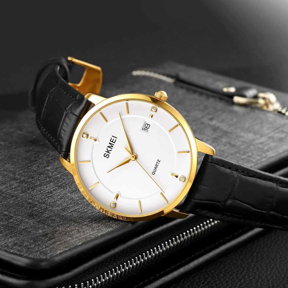 Skmei 1801LGDWT Gold-White Leather Київ - фото 3
