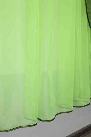 Кухонная занавеска VR-Textil № 018к штора и тюль с ламбрекеном оливковый с салатовым 270х170 см (50-217) Киев