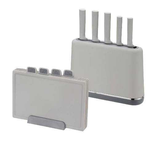 Набір ножів 10 предметів:(5шт + 4 обробні дошки + підставка) сірий MR-1412-GREY Maestro Житомир - изображение 6