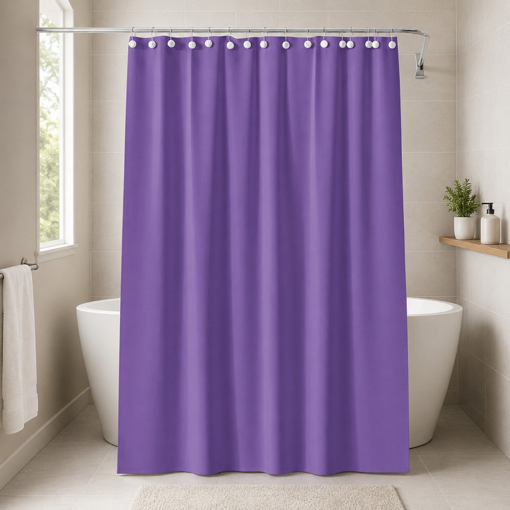 Шторка для ванной комнаты и душа Bathlux 180×180 см, занавеска для душа и ванной, водонепроницаемая, полиэстер, фиолетовая Каменец-Подольский - изображение 1