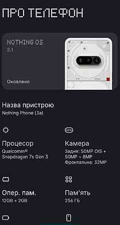 Телефон Nothing Phone 3a 12/256Gb. Харків