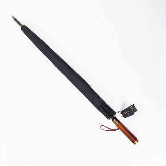 Класична парасолька-тростина напівавтомат з поліестеру 8 спиць діаметр 124 см Чорна HP-23-6B Коломыя