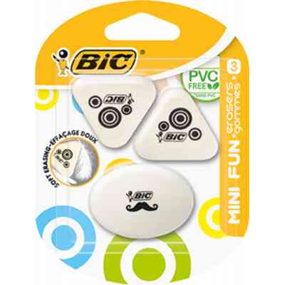 Ластик Bic Mini fun, 3 шт в блистере (bc927870) Винница