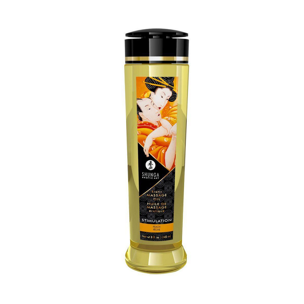 Масажна олія Shunga Stimulation – Peach (240 мл) натуральна зволожувальна Sex Aura Київ - фото 1