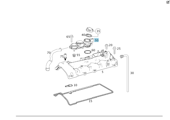 Mercedes-Benz  A6460101262 Кришка масловідділювача вентиляції газів двигуна OM646 E-class S211 E-class W211 Одеса