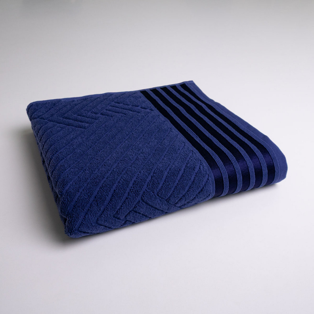 Полотенце банное махровое SOFT GM Textile 70х140см 500г/м2 (Темно-синий) Сумы - изображение 1
