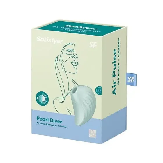 Вакуумний кліторальний стимулятор із вібрацією Satisfyer Pearl Diver Mint Львів
