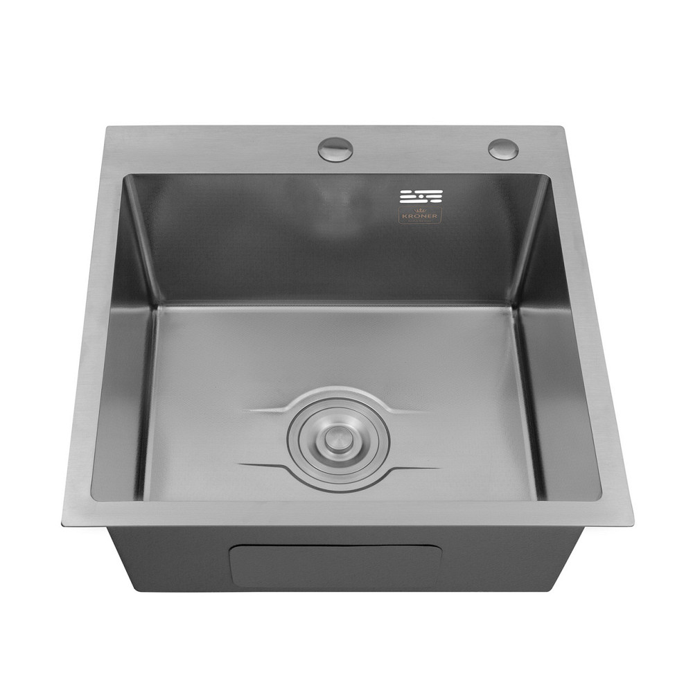 Кухонная мойка с нержавеющей стали Kroner KRP Derby - 50х50HM Brush (2,5/0,5) Киев - изображение 4