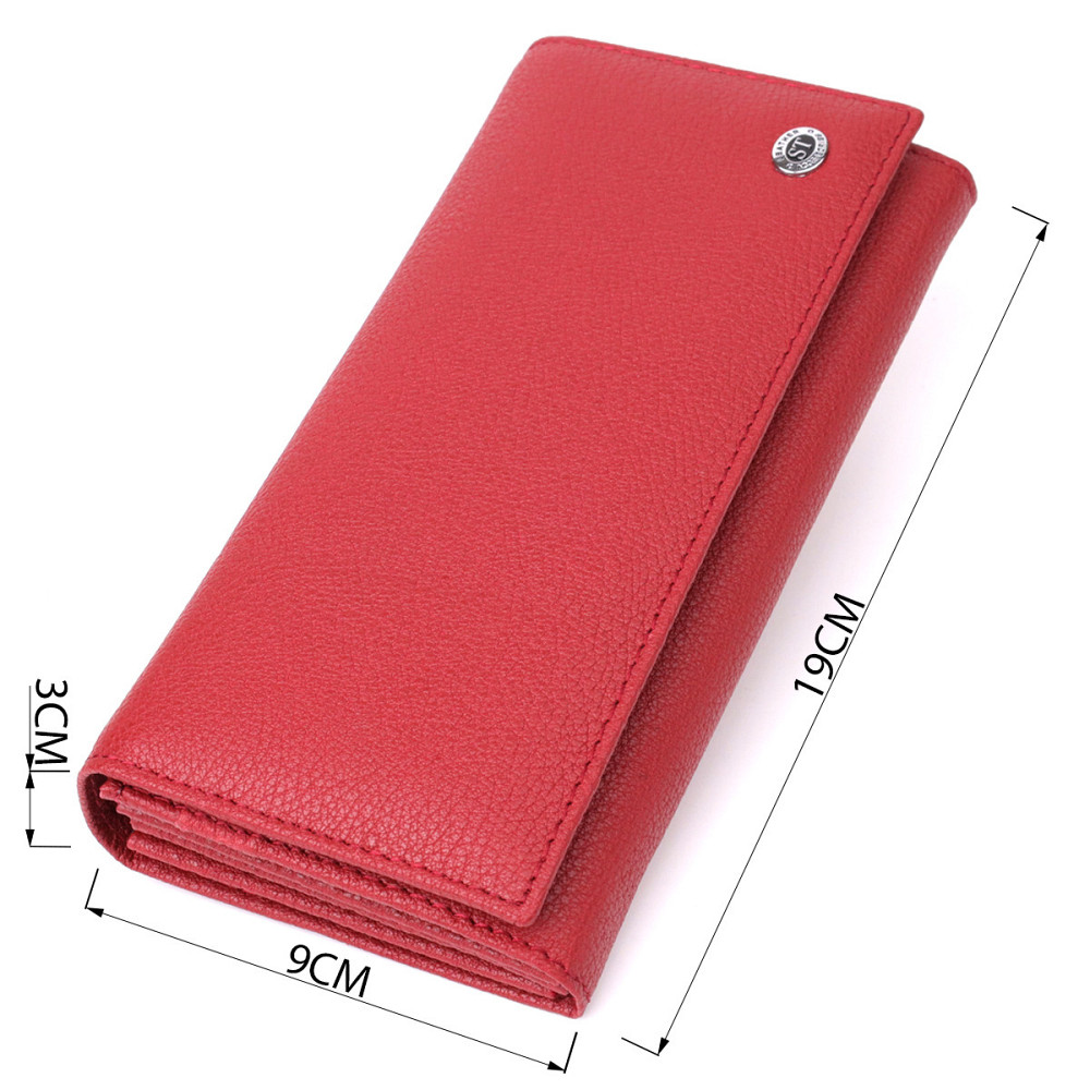 Женский вместительный кошелек из натуральной кожи ST Leather 23096 Красный Киев - изображение 9