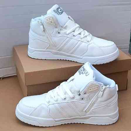 Зимові чоловічі високі Кросівки з Мехом Білі Зима Хух (розміри: 41,43,44,45,46) Дніпро