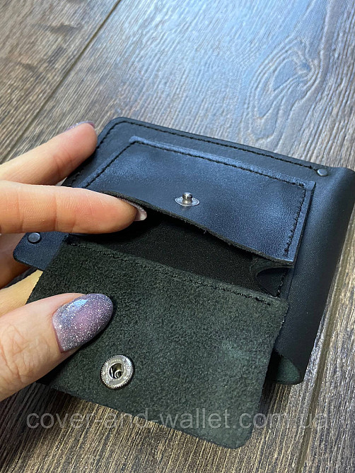 Компактний чоловічий гаманець ручної роботи без фіксації із міцної шкіри PS Leather Київ - фото 7