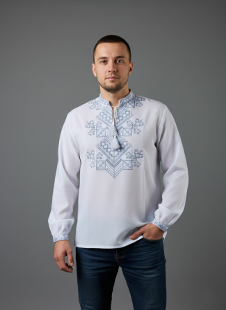 Чоловіча вишиванка на довгий рукав з орнаментом. Київ
