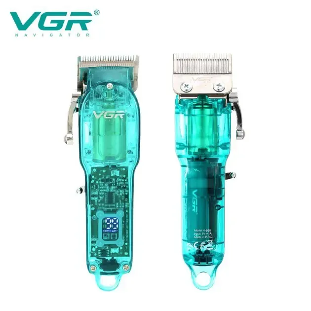 Профессиональная машинка для стрижки VGR Professional Clipper Transparent Green V-660 Коломия - фото 2