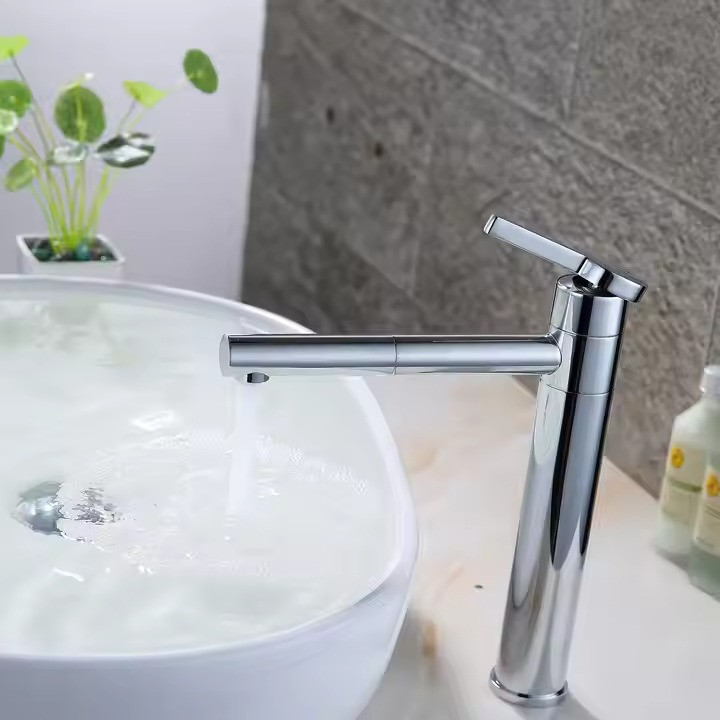 Змішувач для умивальника, раковини одноважільний з латуні, сріблястого кольору Кам'янець-Подільський - фото 2