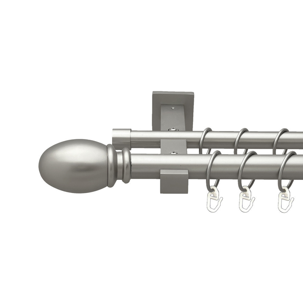 Карниз Orvit Белуно металевий дворядний техно гладка труба кільце металеве Сатин 25\19 мм 200 см (00-00026354) Львів - фото 1
