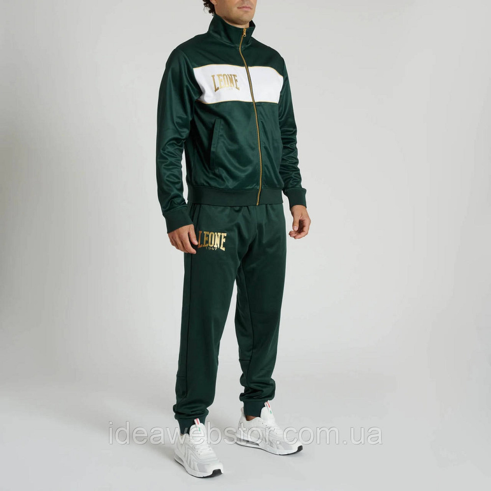 Спортивний костюм чоловічий Leone Premium Green зелений 100% поліестер для тренувань спорту відпочинку та повсякденного носіння M Київ - фото 18