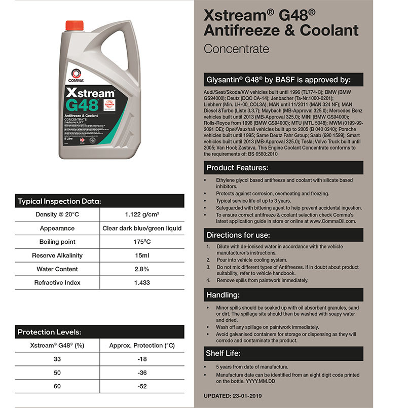 Антифриз Comma Xstream AF Conc G48 синьо-зелений концентрат 5л Львів - фото 2