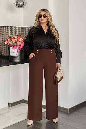 Штани жіночі широкі "Intro" | Норма і батал Шоколадний, 46-48 Київ