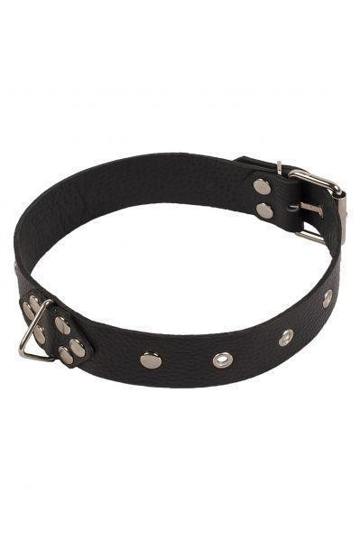 Нашийник Leather Restraints Collar, Black шкіра Sex Aura Київ - фото 1