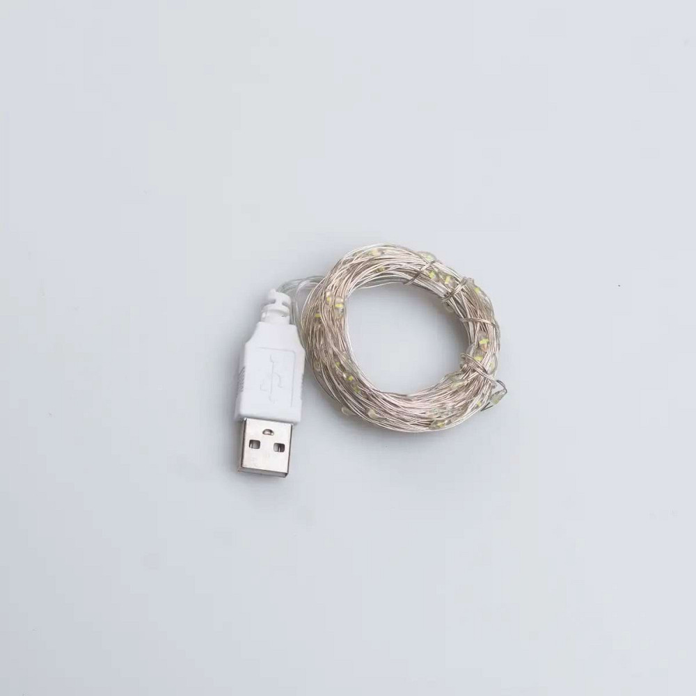 Garlando Гірлянда роса 10 метрів USB на 100 led світлодіодів крапля на білому дроті біла USB100 Коломия - фото 1