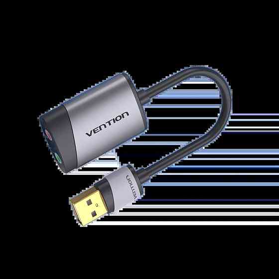 Адаптер Vention USB External Sound Card 0.15M Gray Metal Type (CDKHB) Киев