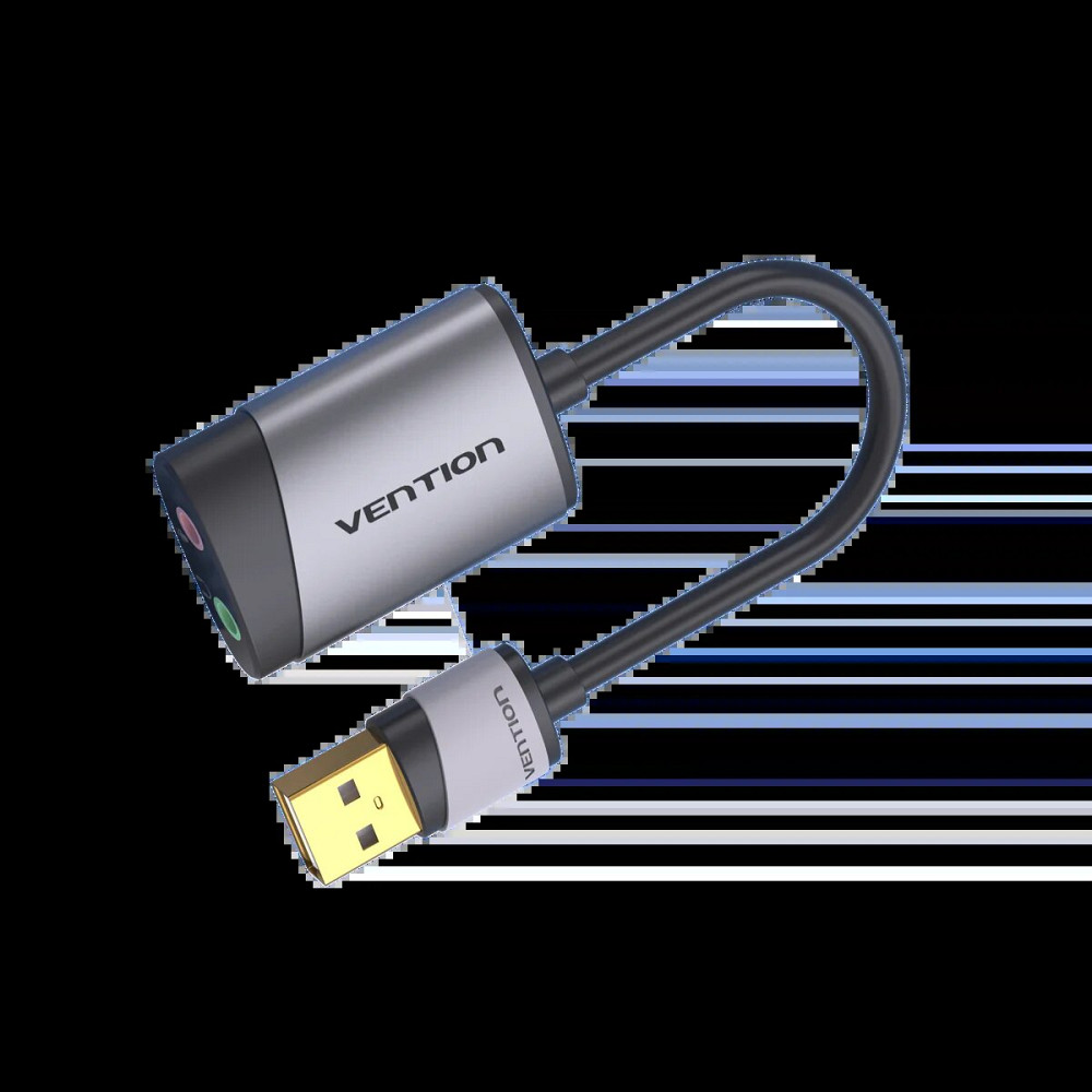 Адаптер Vention USB External Sound Card 0.15M Gray Metal Type (CDKHB) Киев - изображение 2