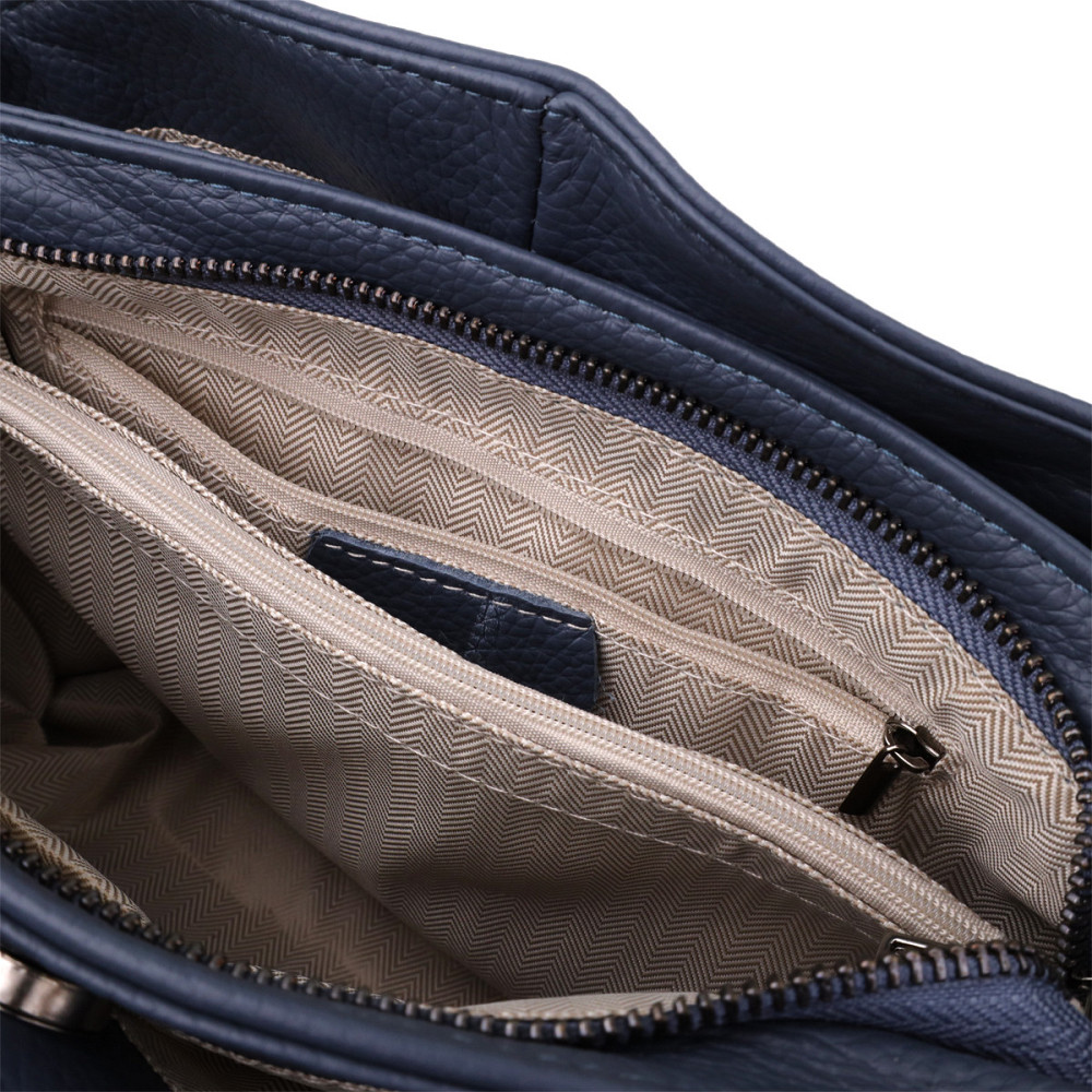 Сумка на плечо из натуральной кожи для женщин Vintage 23009 Синий Киев - изображение 8