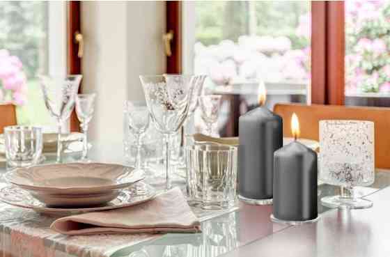 Свічка столова циліндр Bispol AURA Candles sw60/100-271 Срібний металік Луцк