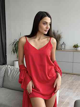 Шелковая ночная рубашка Красный XS/S Харьков