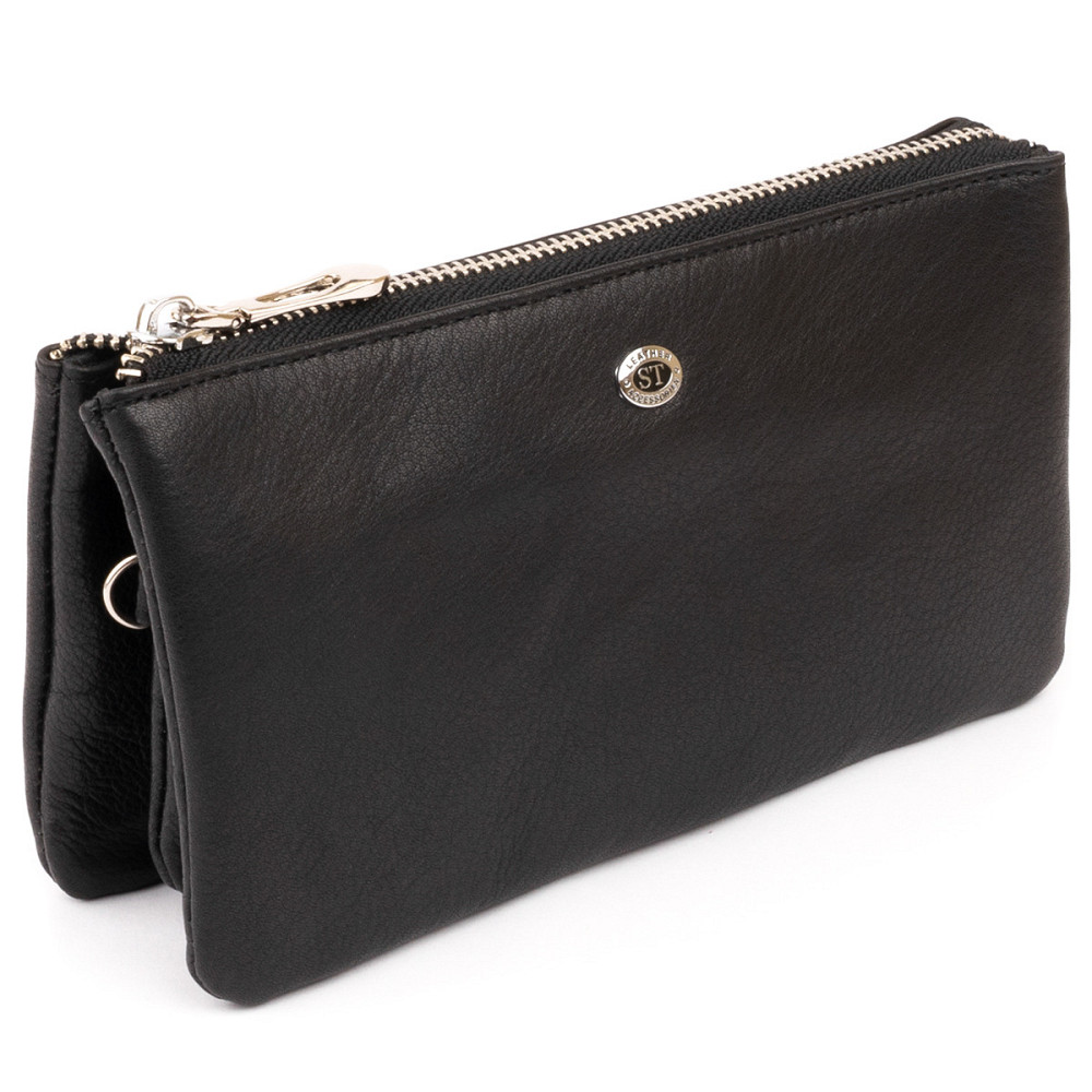 Вместительный клатч на два отделения женский ST Leather 19246 Черный Киев - изображение 1