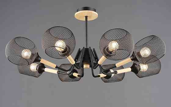 Люстра N6620/8 Чорний + Дерево Коломия