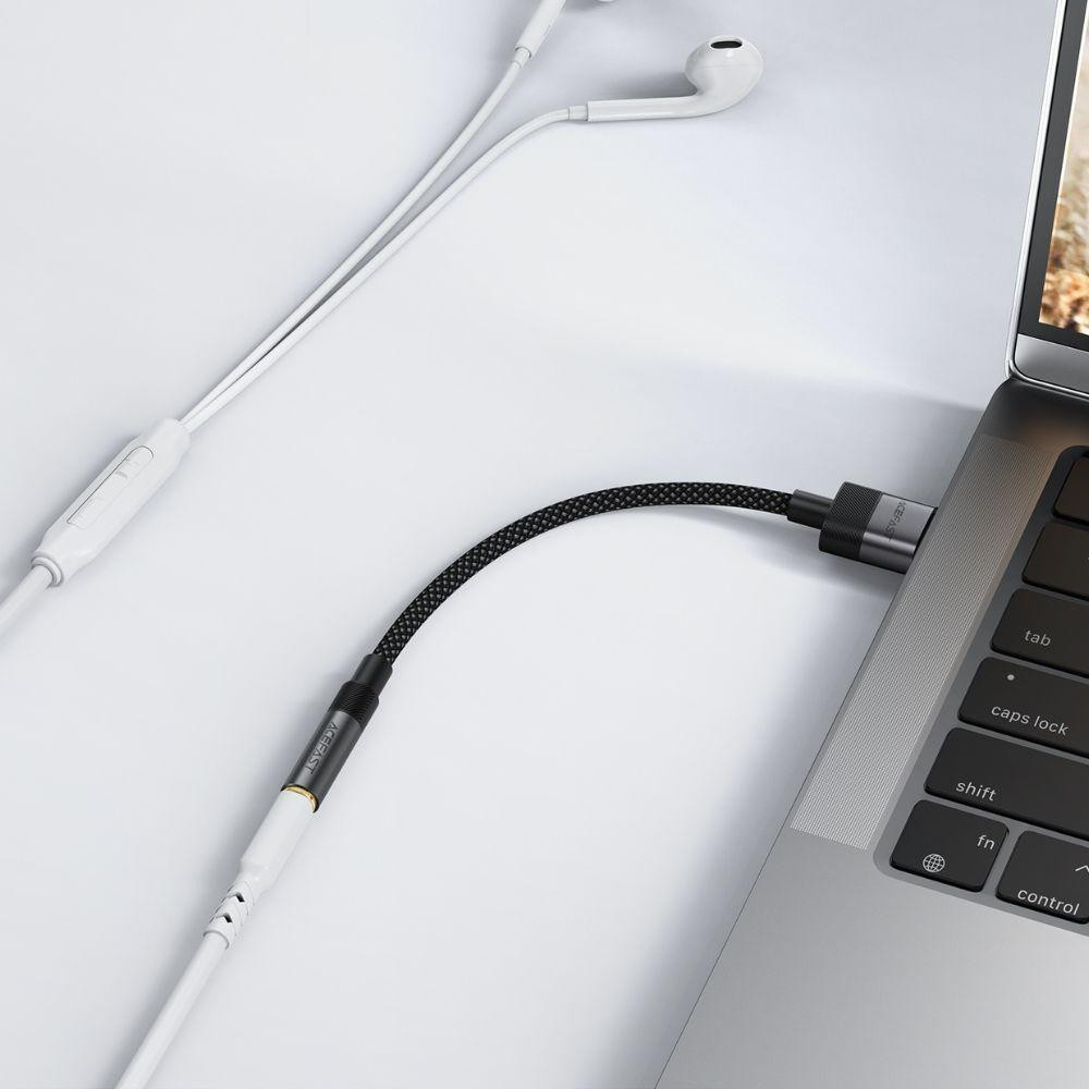 Аудио кабель ACEFAST J13 USB-A to 3.5mm female, nylon braid, 0.15m, Black Одесса - изображение 7