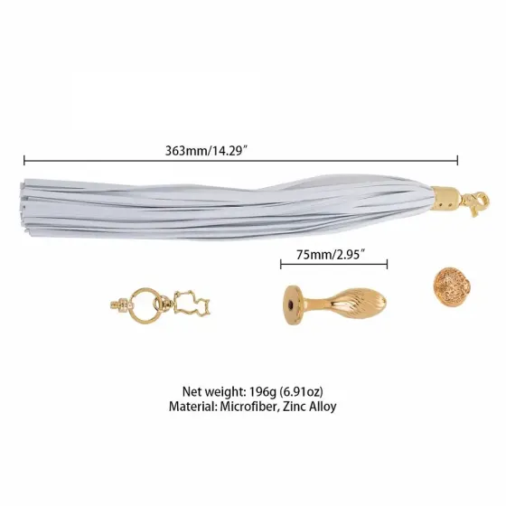 Металева анальна пробка Хвіст поні LOCKINK SEVANDA White Pony-Tail Anal Pear-shape Plug Львів