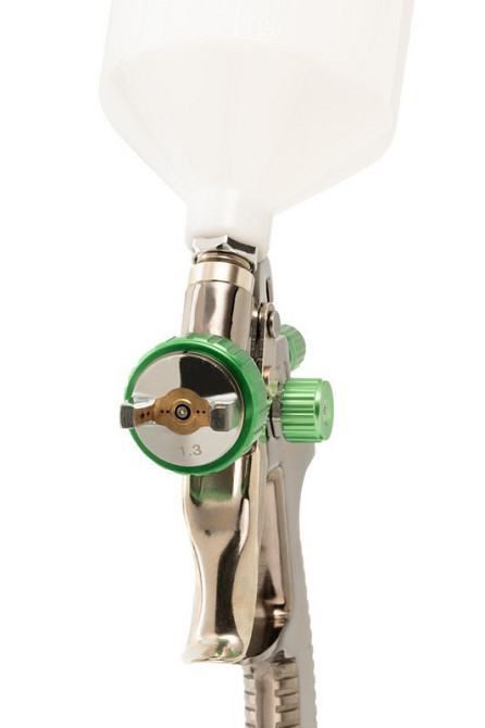 Фарбопульт MASTERTOOL LVLP ВБ 600 мл пластик Ø1.3 мм 125-170 л/хв 1.5-2.5 бар з манометром 80-8810 Рівне - фото 2