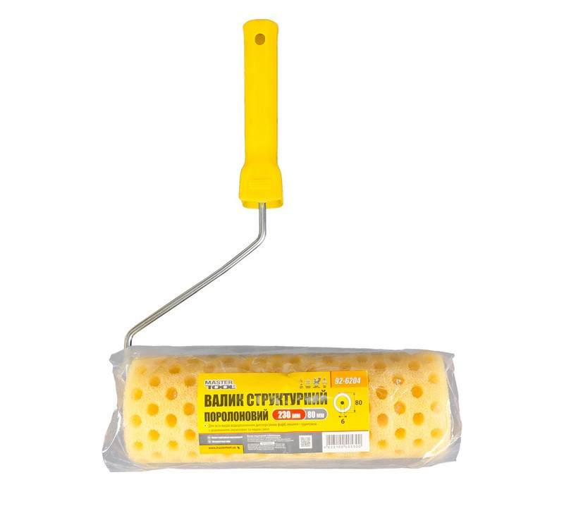 MASTERTOOL Валик малярський структурний MASTERTOOL Moltopren Decor Peas 80/230 мм Ø 6 мм з ручк Київ - фото 3