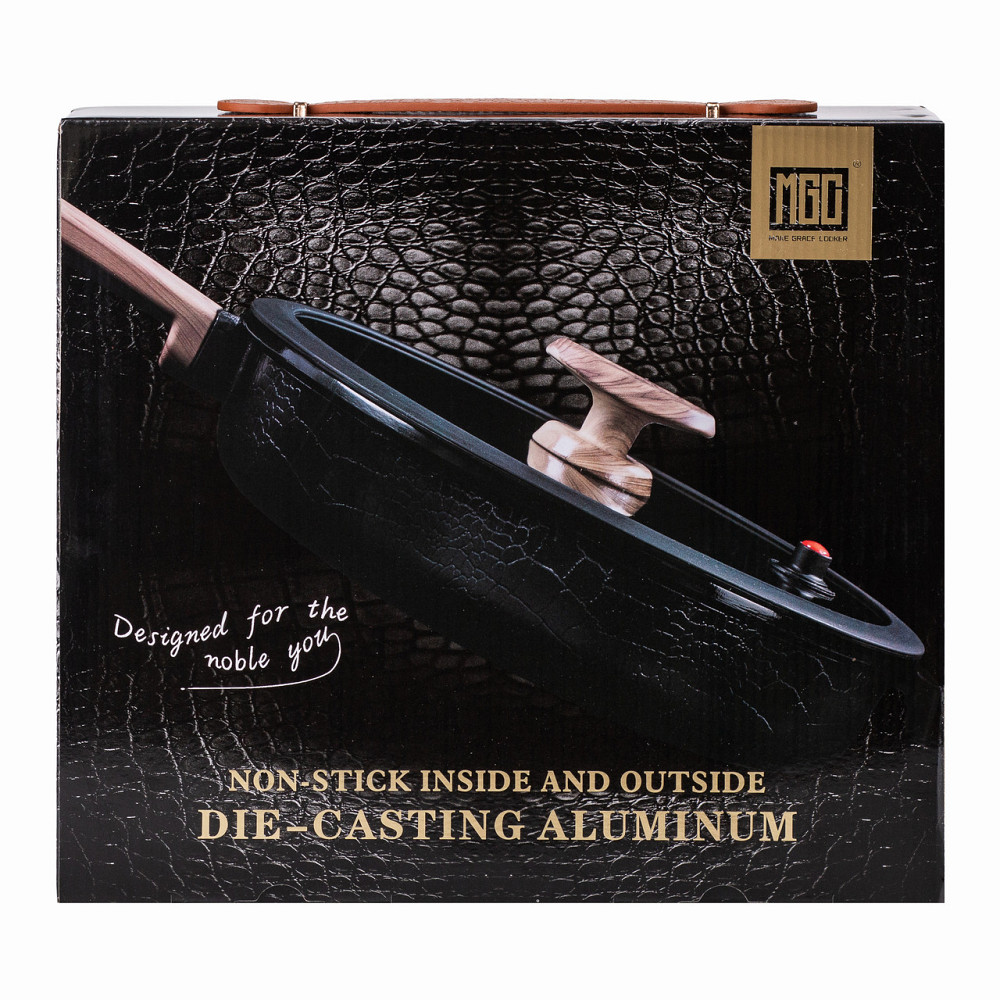 Алюмінієва сковорода 2,7 л з керамічним покриттям антипригарним Ø 26 см чорна MGC HP-4-458B Київ - фото 7