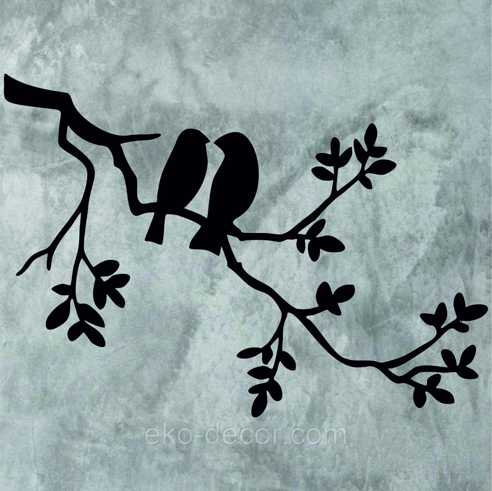 Декоративное настенное Панно «Две птички», Декор на стену 110*78 см, Черный Киев - изображение 5